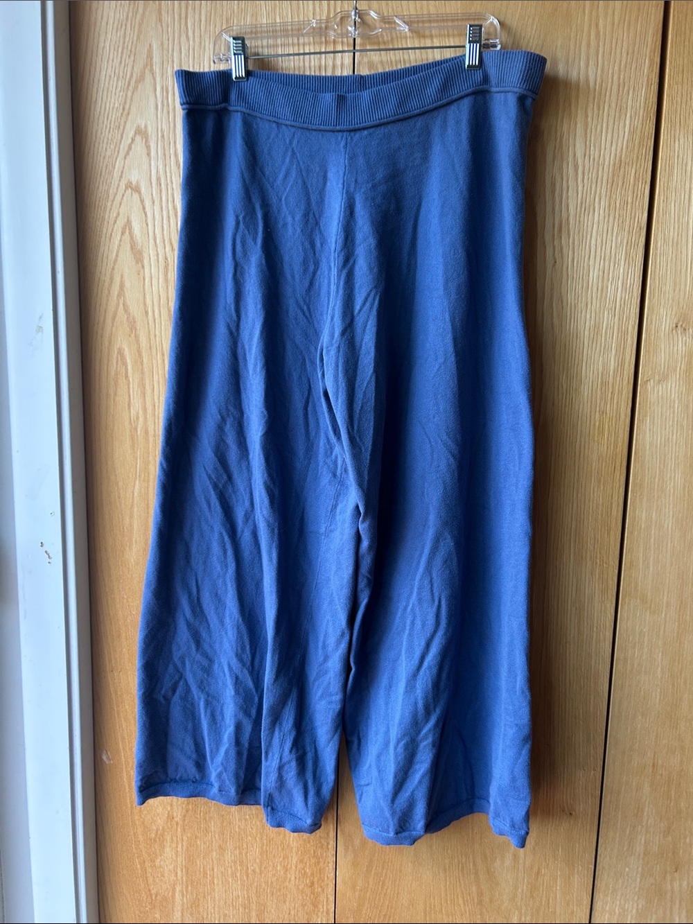 Women's Blue Knit Wide-Leg Cozy Pants Aerie